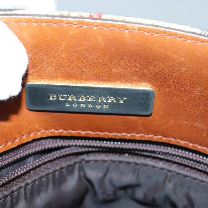 Burberry Nova Check Tote Bag Canvas Beige Auth yk13983