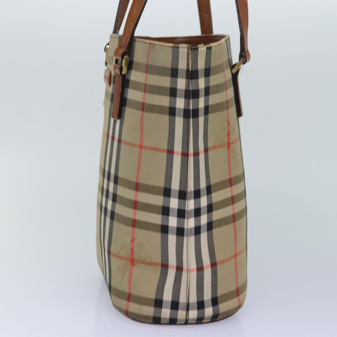 Burberry Nova Check Tote Bag Canvas Beige Auth yk13983