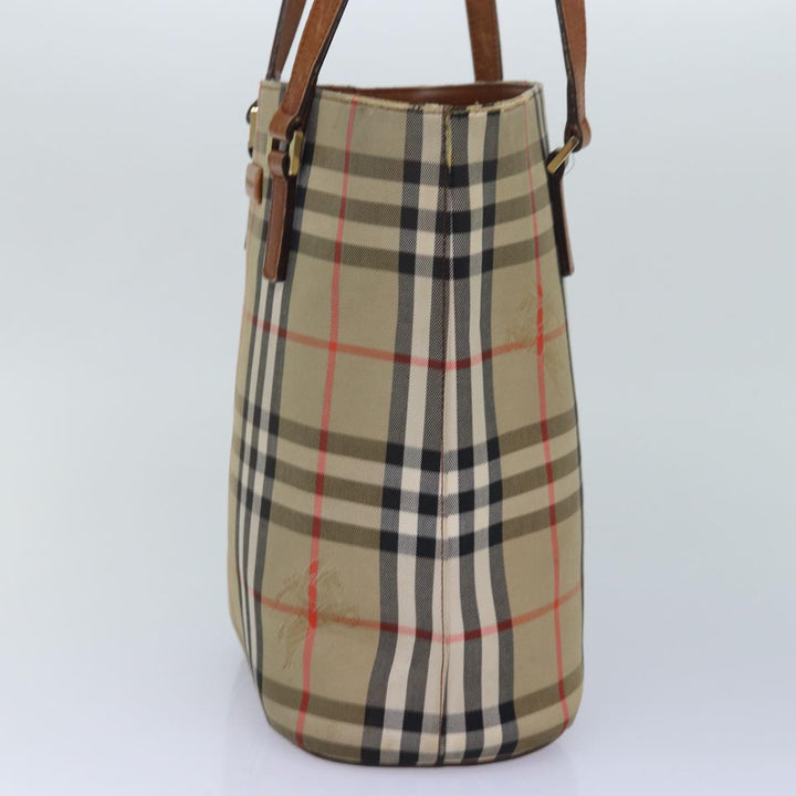 Burberry Nova Check Tote Bag Canvas Beige Auth yk13983