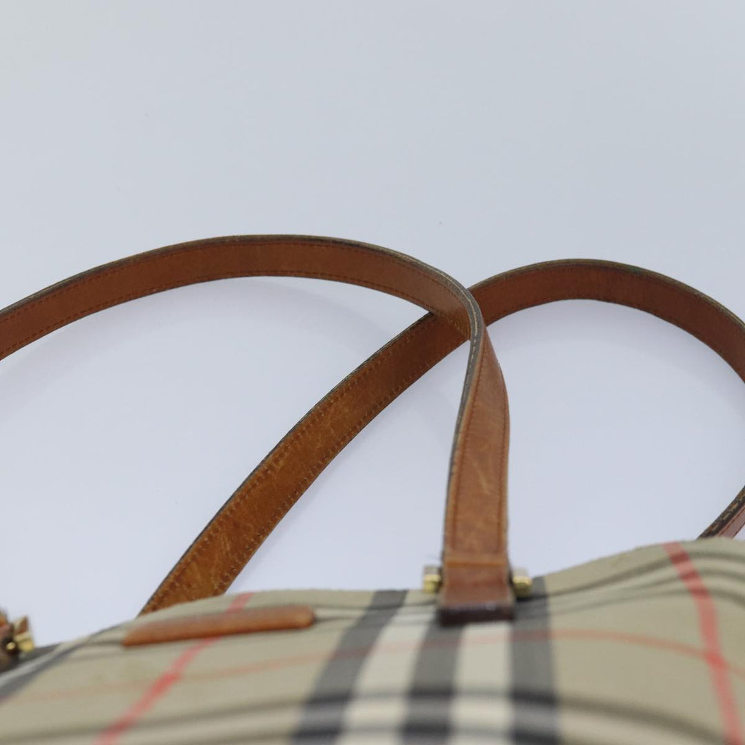 Burberry Nova Check Tote Bag Canvas Beige Auth yk13983
