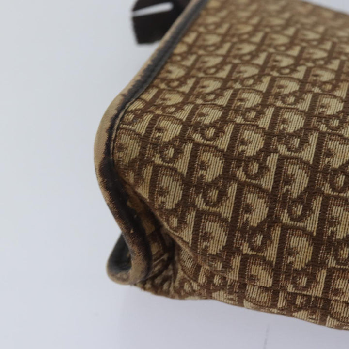 CHRISTIAN Top quality Dior Trotter Canvas Clutch Bag Brown Auth yk13988
