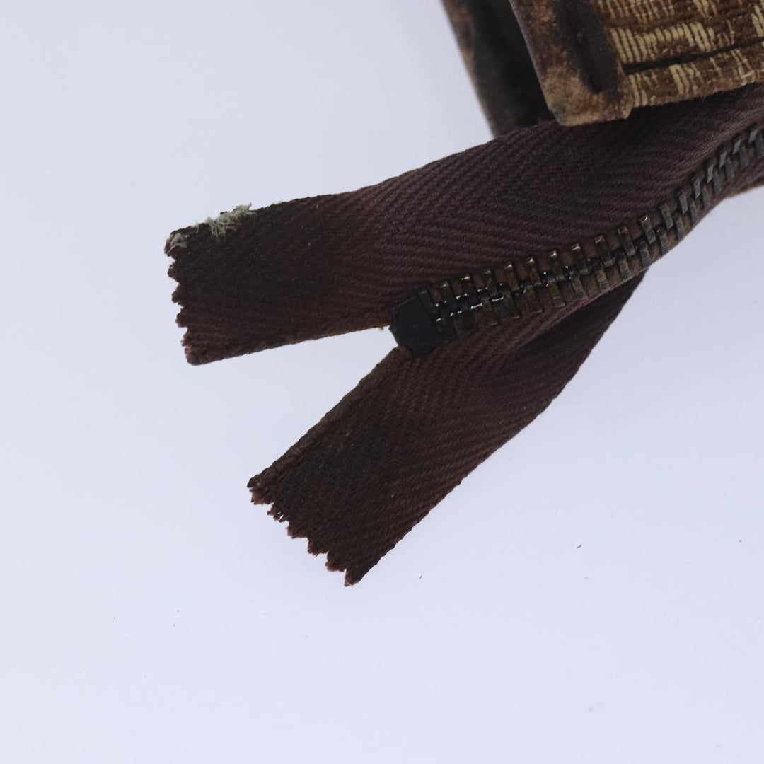 CHRISTIAN Top quality Dior Trotter Canvas Clutch Bag Brown Auth yk13988
