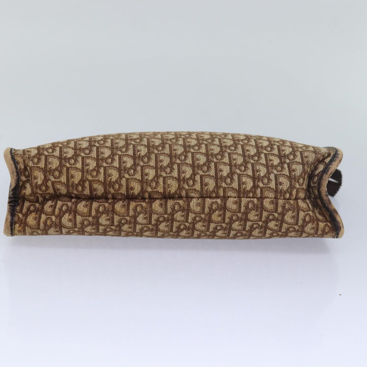 CHRISTIAN Top quality Dior Trotter Canvas Clutch Bag Brown Auth yk13988