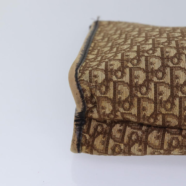 CHRISTIAN Top quality Dior Trotter Canvas Clutch Bag Brown Auth yk13988
