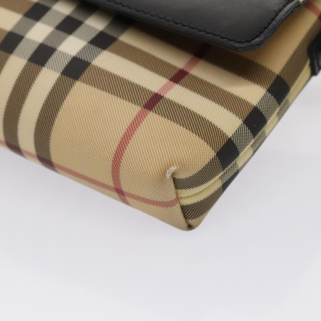 Burberry Nova Check Shoulder Bag PVC Beige Auth yk13998