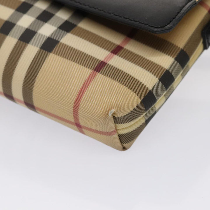 Burberry Nova Check Shoulder Bag PVC Beige Auth yk13998