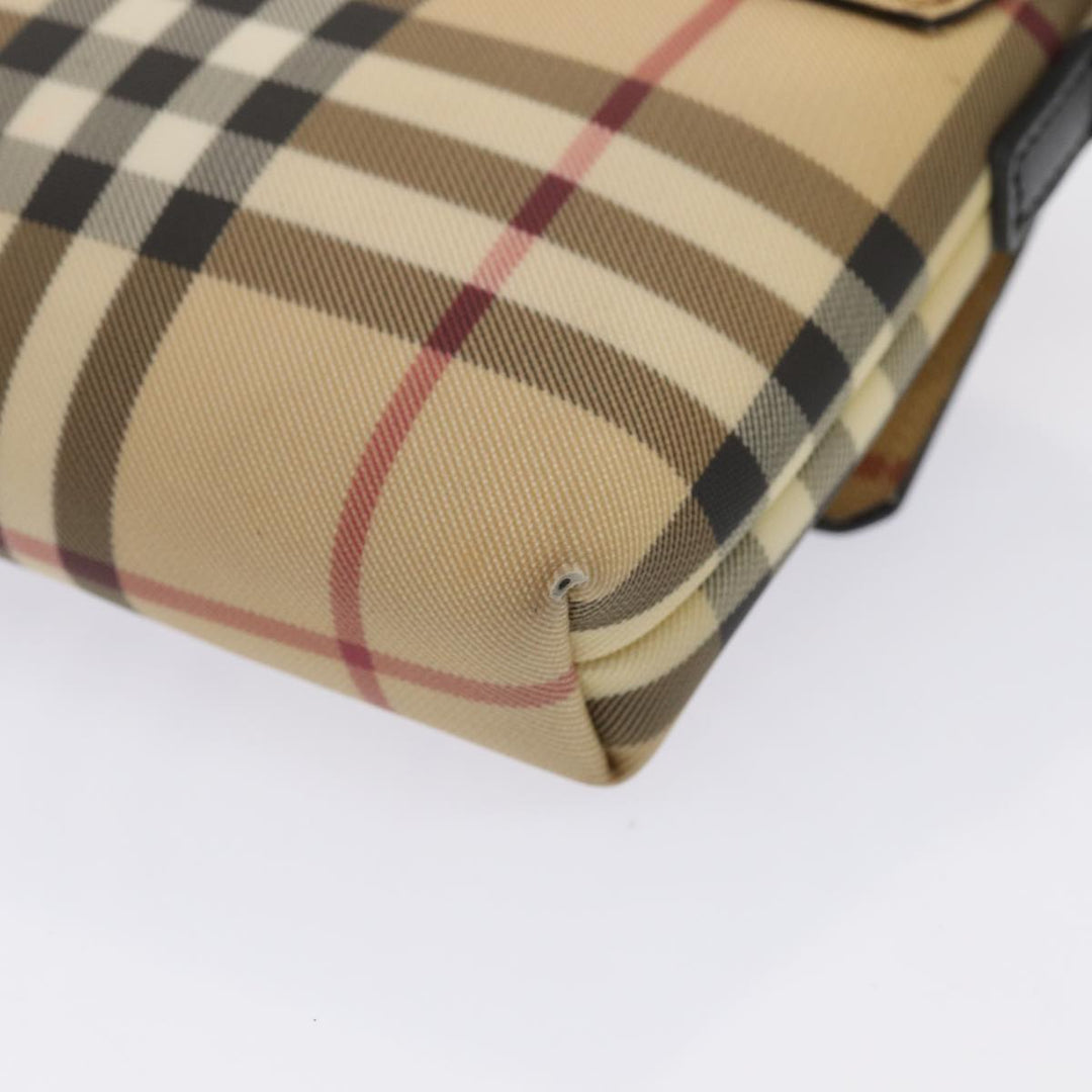 Burberry Nova Check Shoulder Bag PVC Beige Auth yk13998