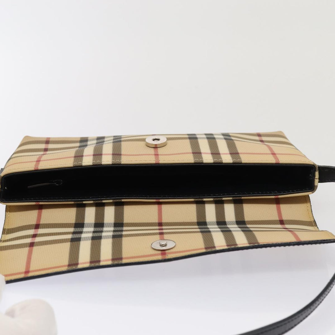 Burberry Nova Check Shoulder Bag PVC Beige Auth yk13998