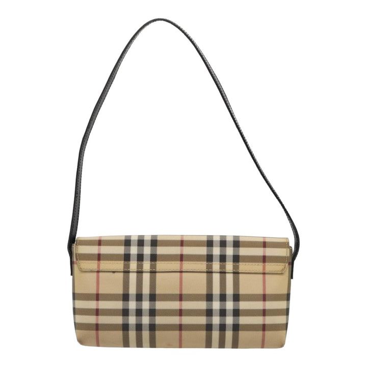 Burberry Nova Check Shoulder Bag PVC Beige Auth yk13998