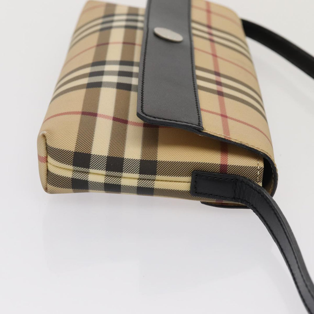 Burberry Nova Check Shoulder Bag PVC Beige Auth yk13998
