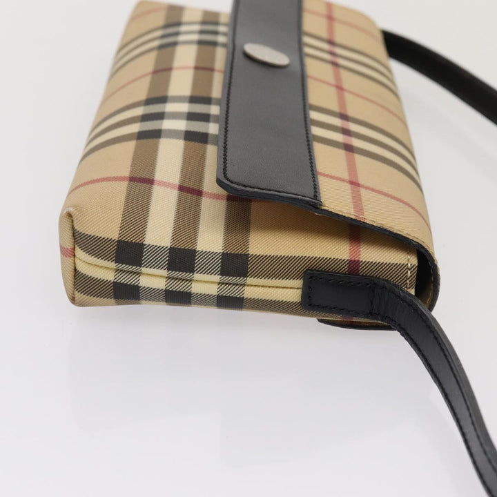 Burberry Nova Check Shoulder Bag PVC Beige Auth yk13998