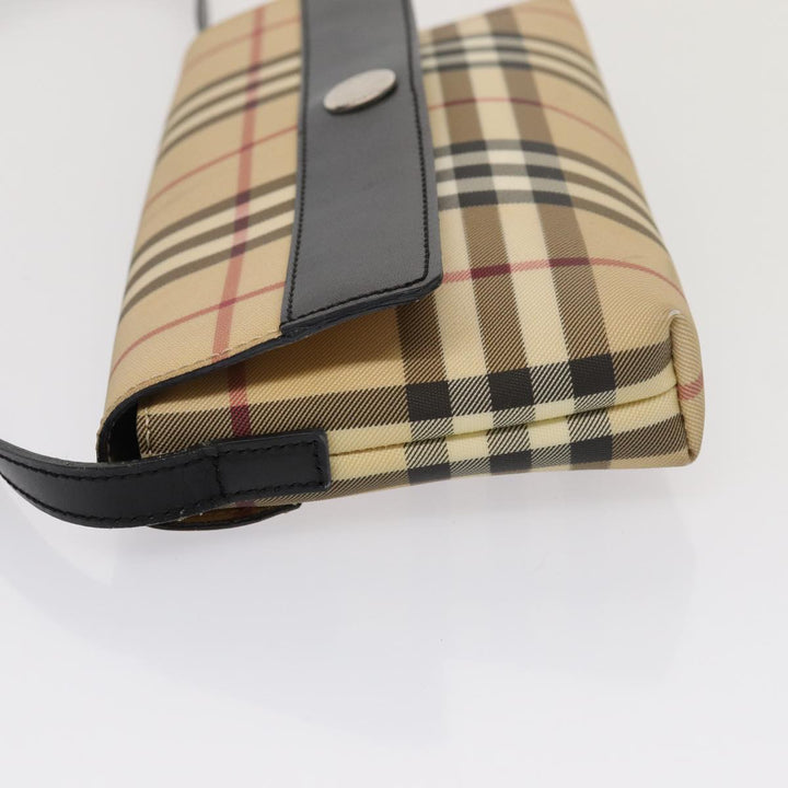 Burberry Nova Check Shoulder Bag PVC Beige Auth yk13998