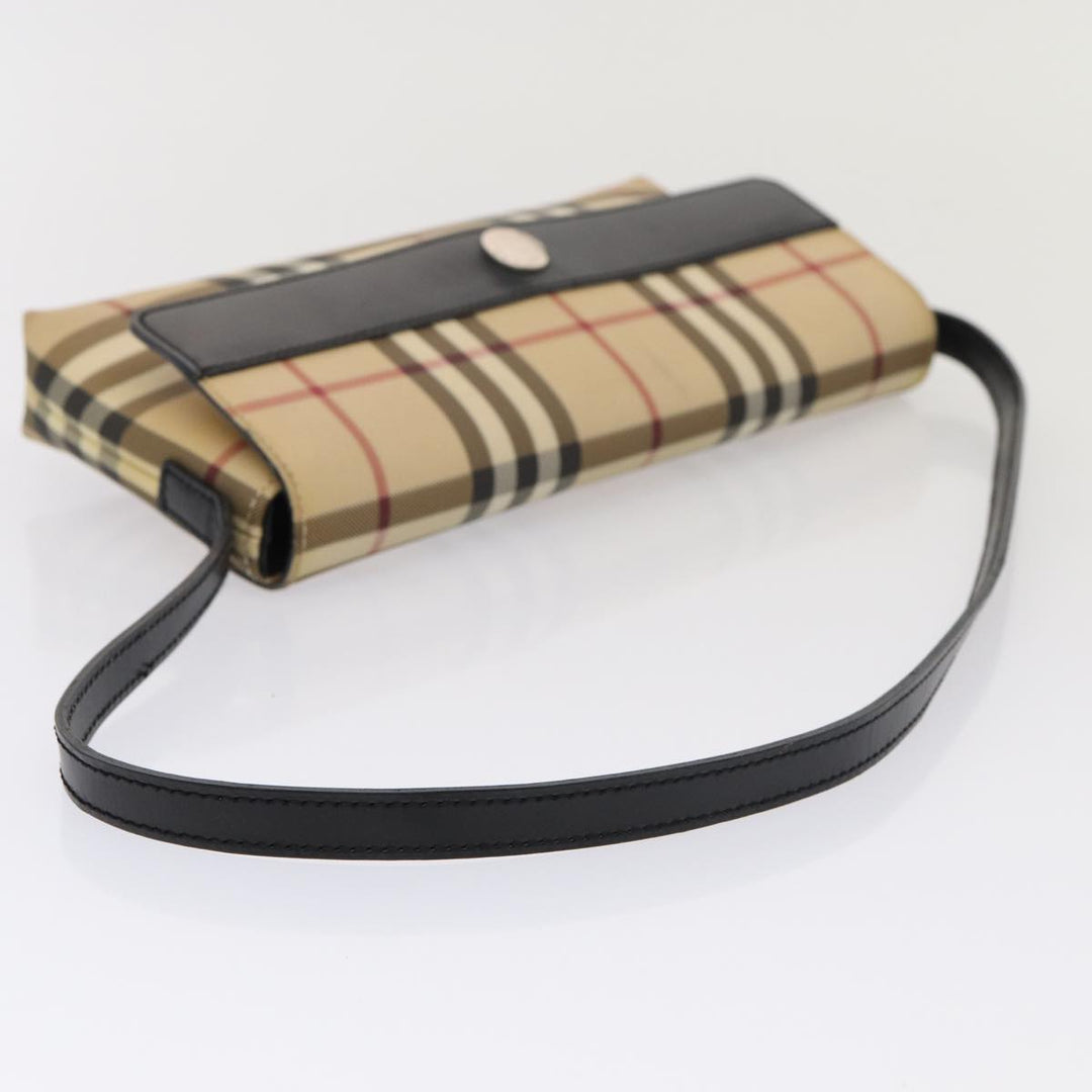 Burberry Nova Check Shoulder Bag PVC Beige Auth yk13998