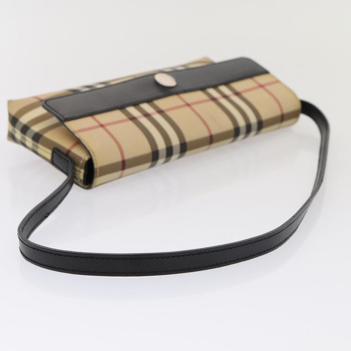 Burberry Nova Check Shoulder Bag PVC Beige Auth yk13998