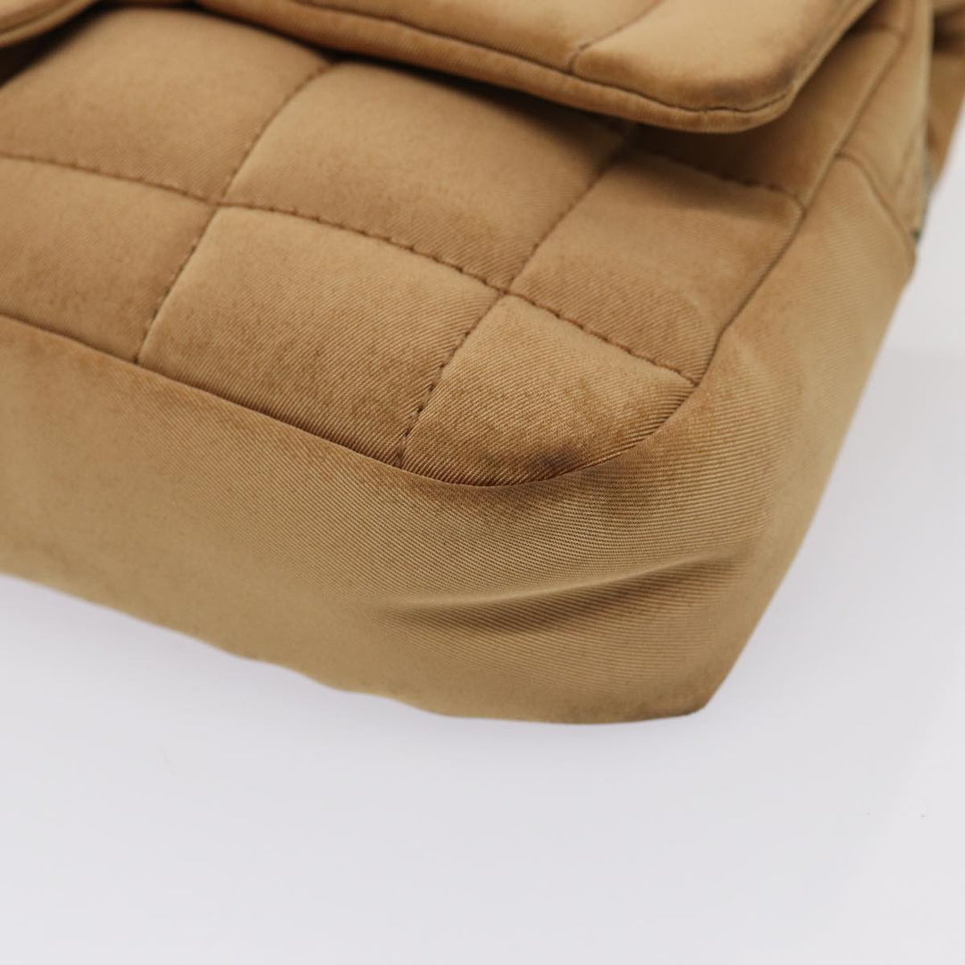Top Quality Chanel Choco Bar  Turn Lock ChainShoulder Bag Canvas Brown CC Auth yk14020