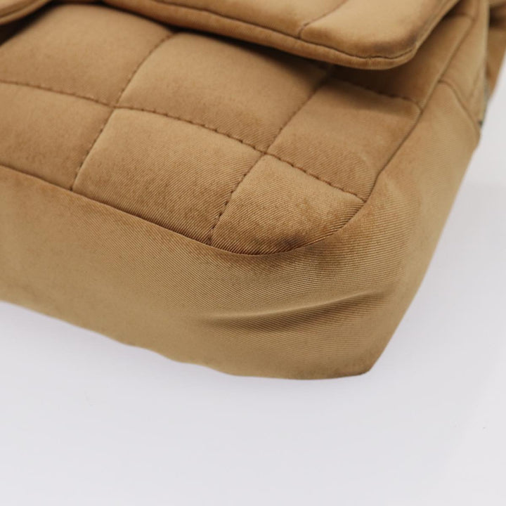 Top Quality Chanel Choco Bar  Turn Lock ChainShoulder Bag Canvas Brown CC Auth yk14020