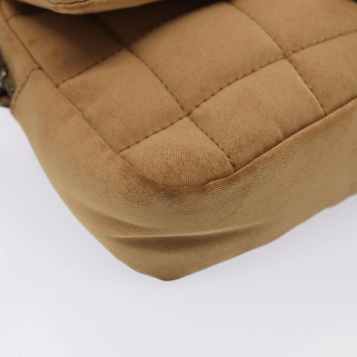 Top Quality Chanel Choco Bar  Turn Lock ChainShoulder Bag Canvas Brown CC Auth yk14020