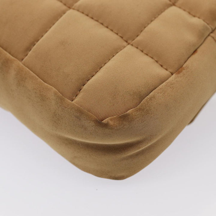 Top Quality Chanel Choco Bar  Turn Lock ChainShoulder Bag Canvas Brown CC Auth yk14020