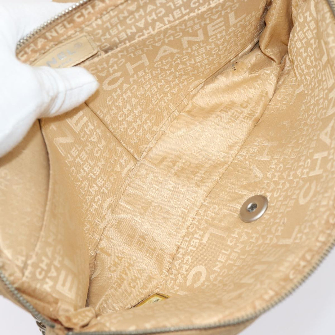 Top Quality Chanel Choco Bar  Turn Lock ChainShoulder Bag Canvas Brown CC Auth yk14020