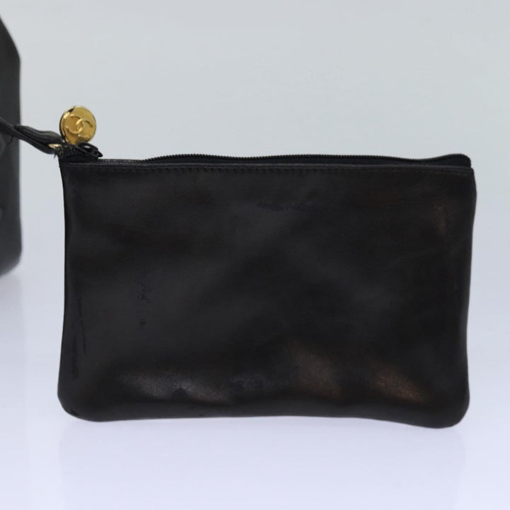 Top Quality Chanel COCO Mark Drawstring Chain Shoulder Bag Leather Brown CC Auth yk14076