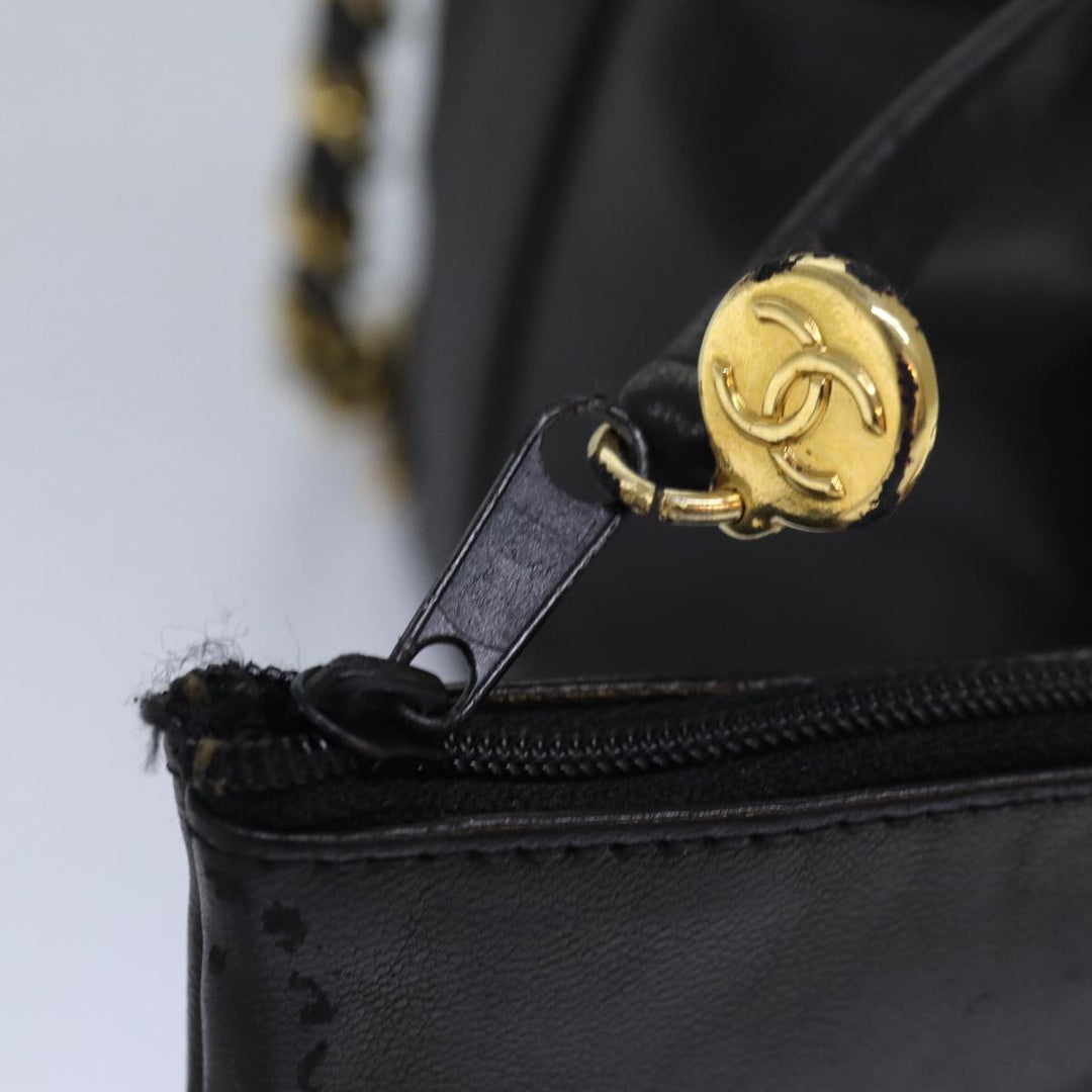 Top Quality Chanel COCO Mark Drawstring Chain Shoulder Bag Leather Brown CC Auth yk14076