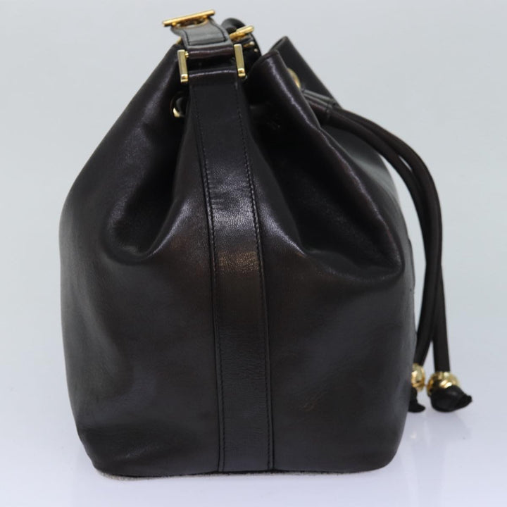 Top Quality Chanel COCO Mark Drawstring Chain Shoulder Bag Leather Brown CC Auth yk14076