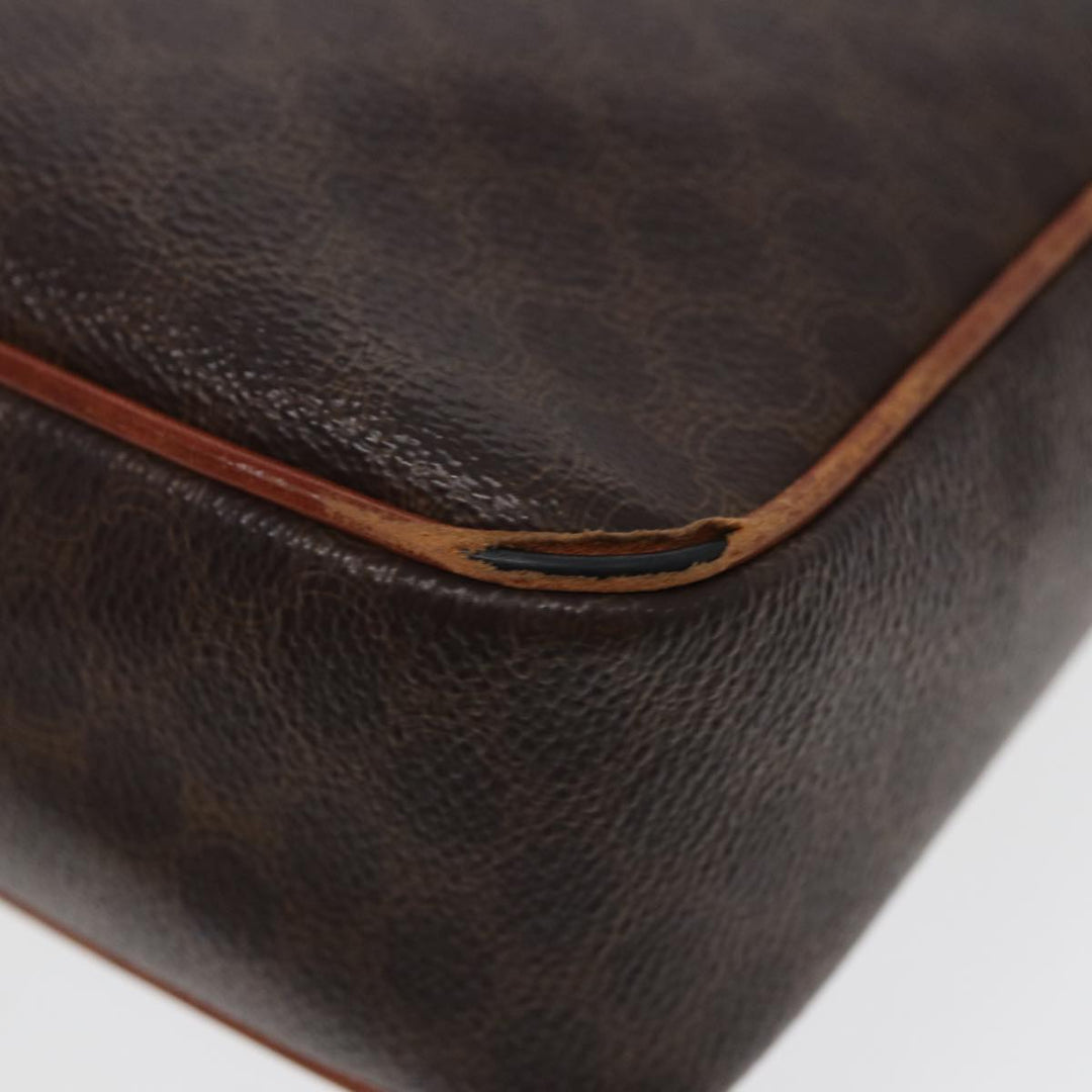 Celine Macadam Canvas Shoulder Bag PVC Leather Brown Auth yk14126