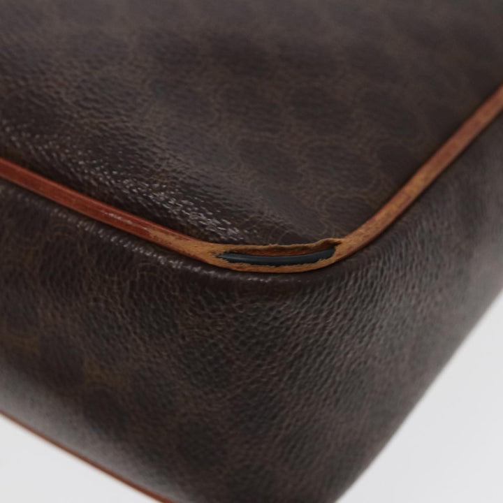 Celine Macadam Canvas Shoulder Bag PVC Leather Brown Auth yk14126