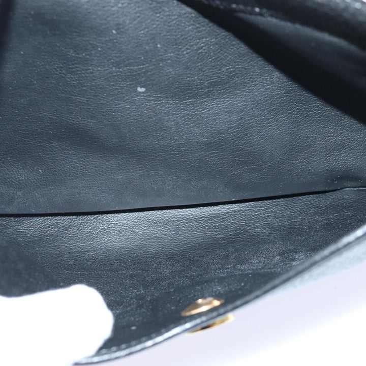 CHRISTIAN Top quality Dior Shoulder Bag Leather Black Brown gold Auth yk14140