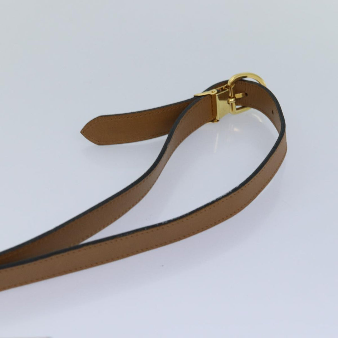 CHRISTIAN Top quality Dior Shoulder Bag Leather Black Brown gold Auth yk14140