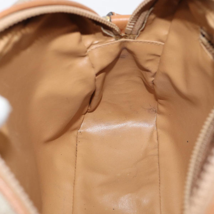 Celine Macadam Canvas Shoulder Bag Beige Gold Auth yk14240
