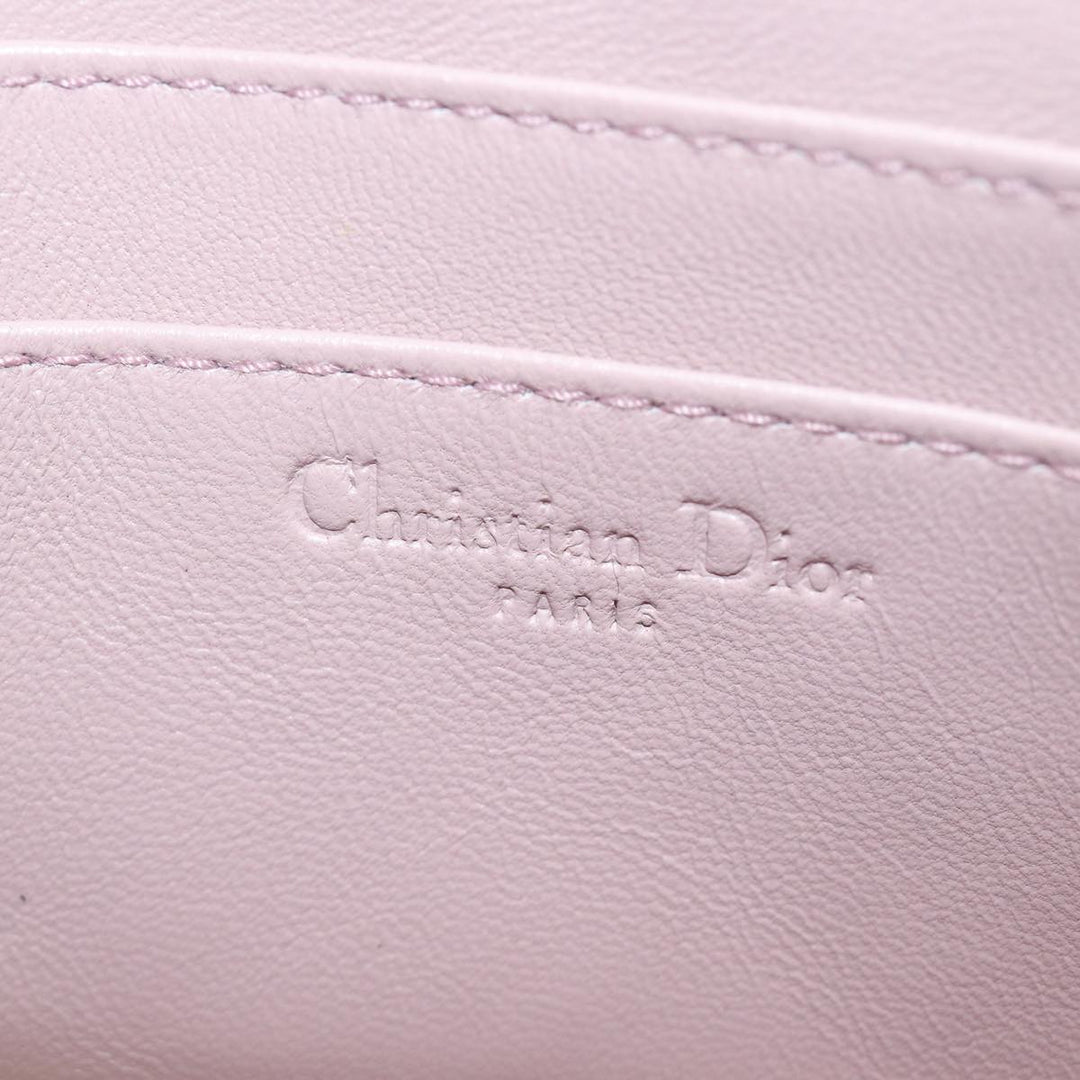 CHRISTIAN Top quality Dior Chain Lady Top quality Dior Canage Bag Enamel Beige Silver Auth yk14244