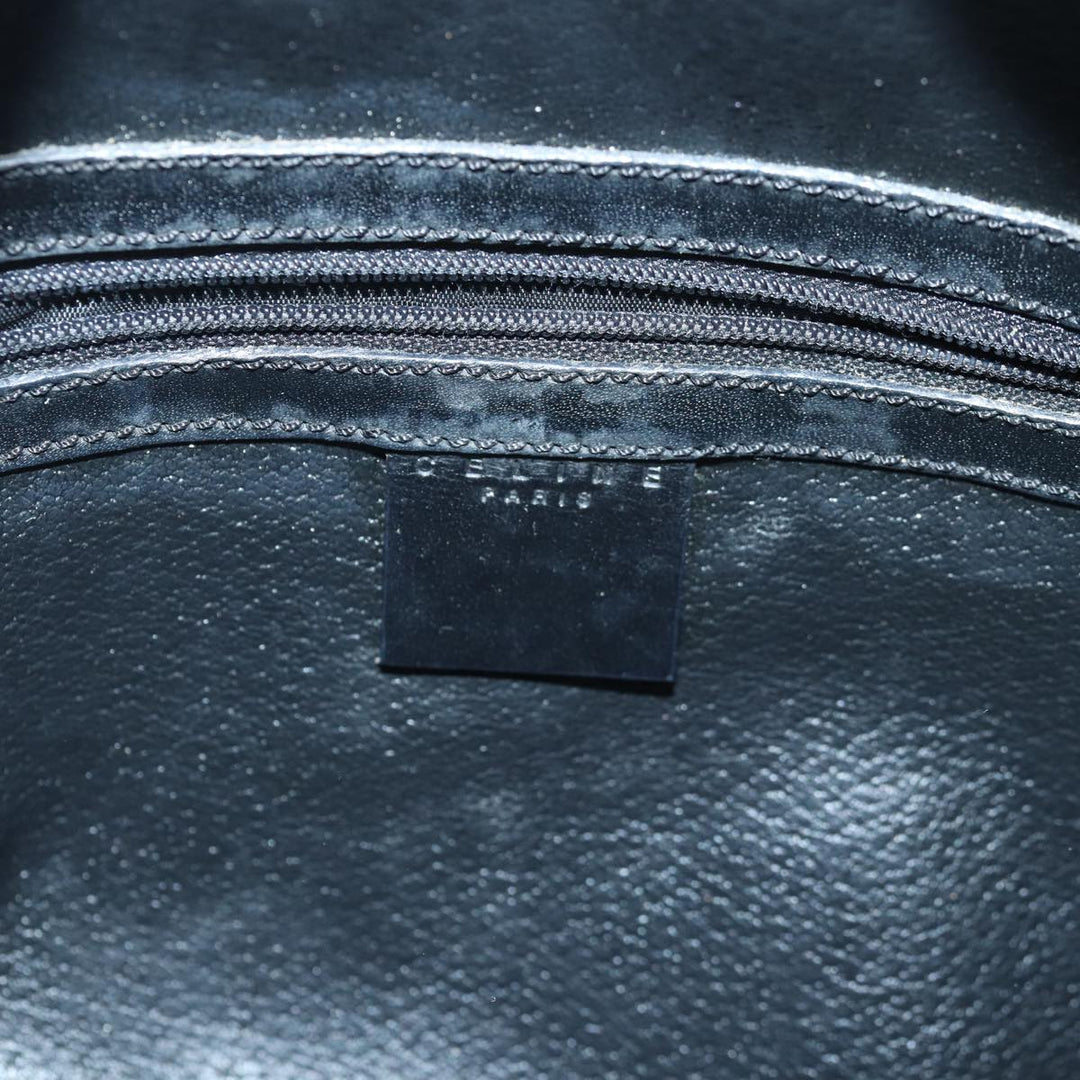 Celine Macadam Canvas Hand Bag PVC Leather Black Auth yk14246