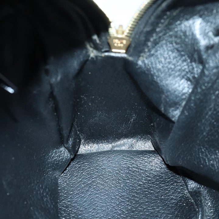 Celine Macadam Canvas Hand Bag PVC Leather Black Auth yk14246