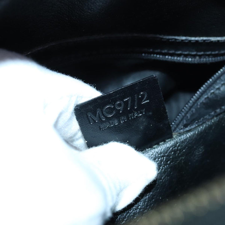 Celine Macadam Canvas Hand Bag PVC Leather Black Auth yk14246