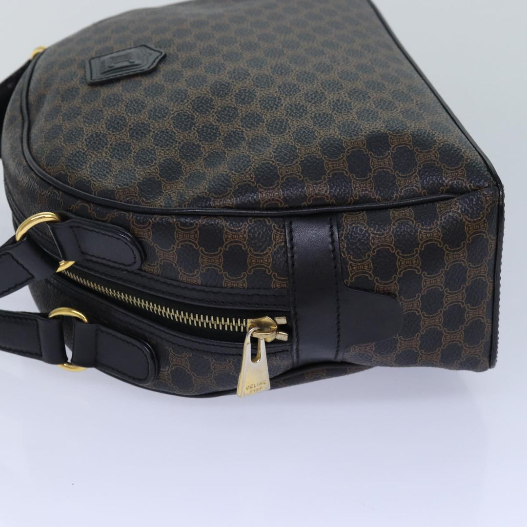 Celine Macadam Canvas Hand Bag PVC Leather Black Auth yk14246
