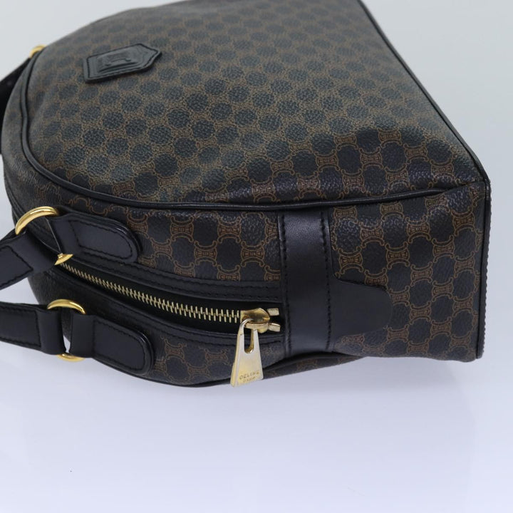 Celine Macadam Canvas Hand Bag PVC Leather Black Auth yk14246