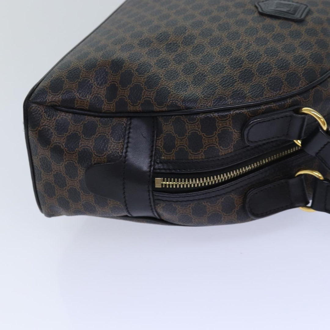 Celine Macadam Canvas Hand Bag PVC Leather Black Auth yk14246
