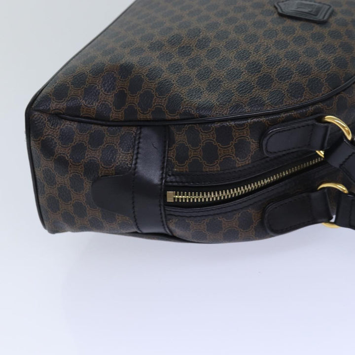 Celine Macadam Canvas Hand Bag PVC Leather Black Auth yk14246