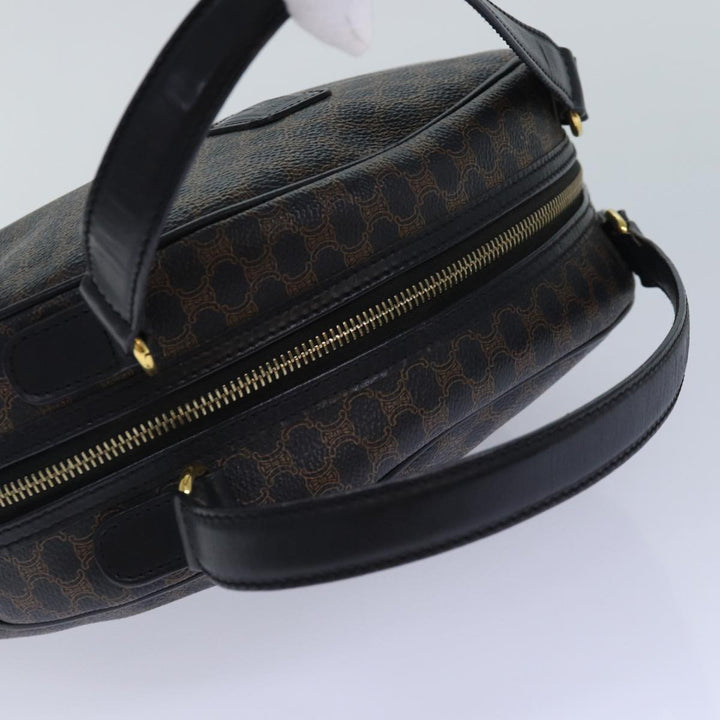 Celine Macadam Canvas Hand Bag PVC Leather Black Auth yk14246