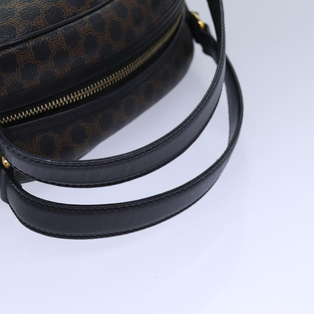 Celine Macadam Canvas Hand Bag PVC Leather Black Auth yk14246
