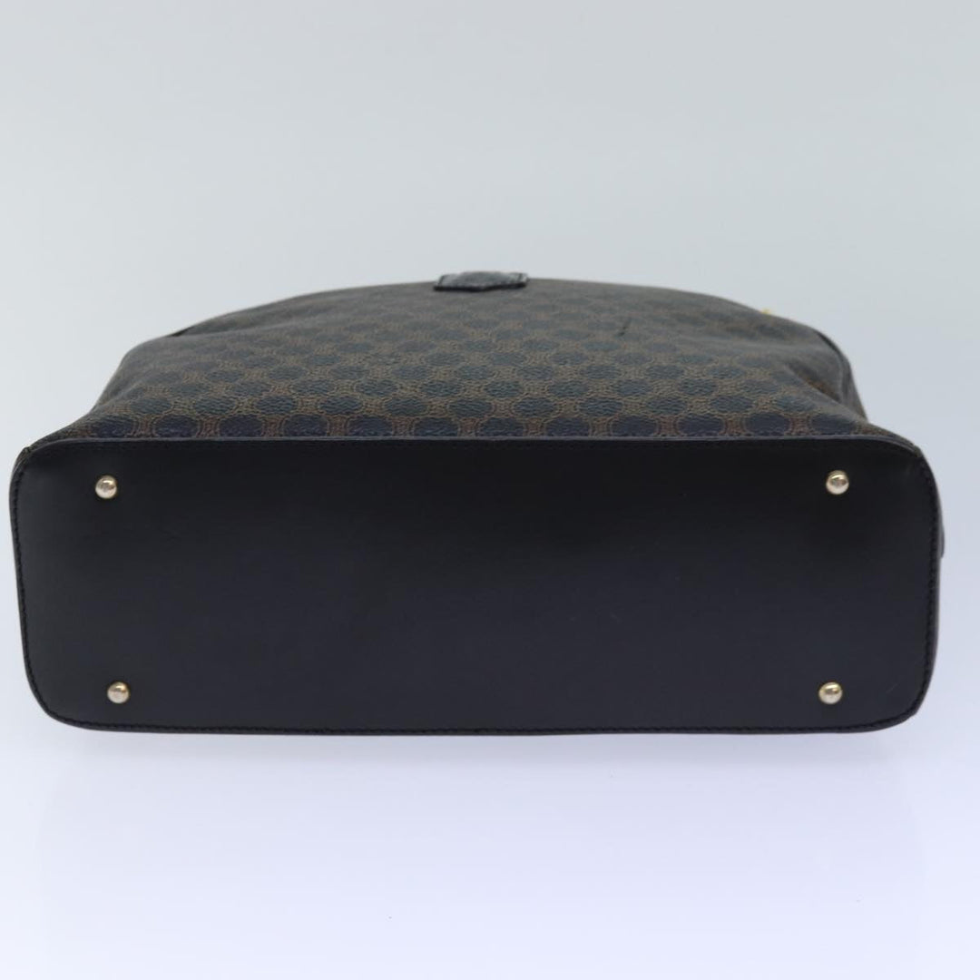 Celine Macadam Canvas Hand Bag PVC Leather Black Auth yk14246