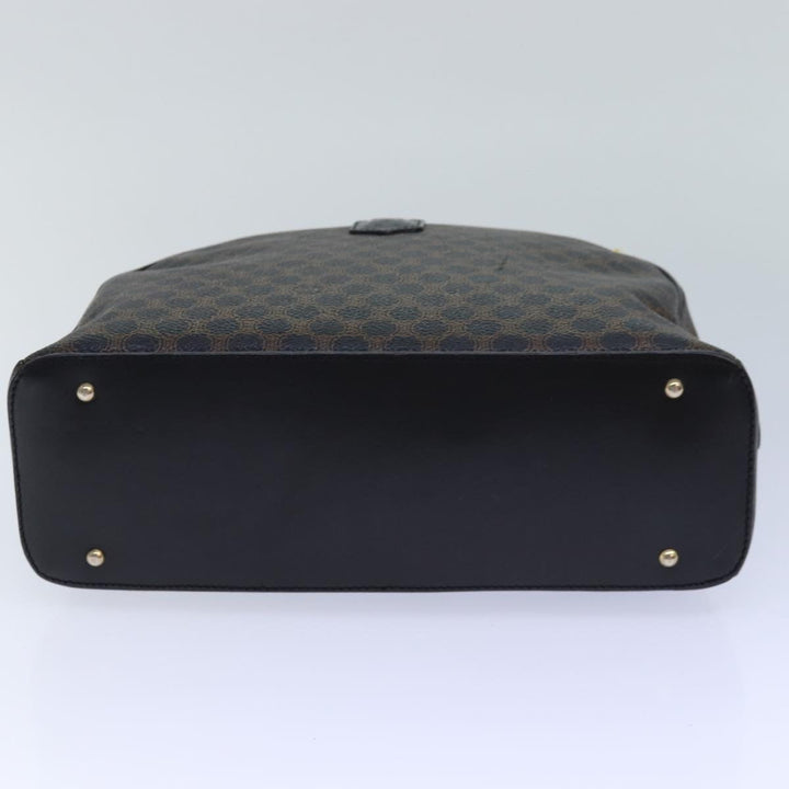 Celine Macadam Canvas Hand Bag PVC Leather Black Auth yk14246