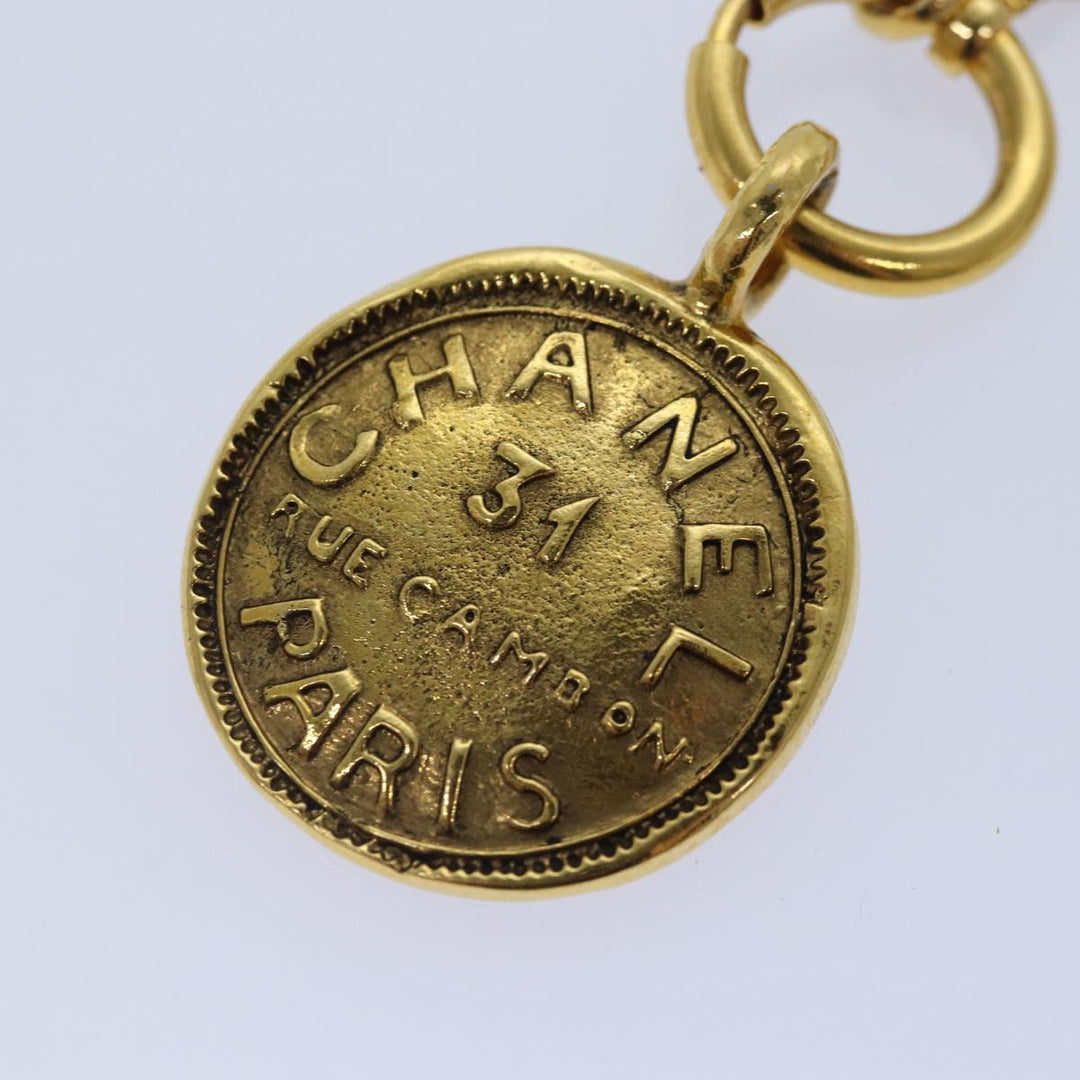 Top Quality Chanel Lucambon 31 Necklace metal Gold CC Auth yk14272