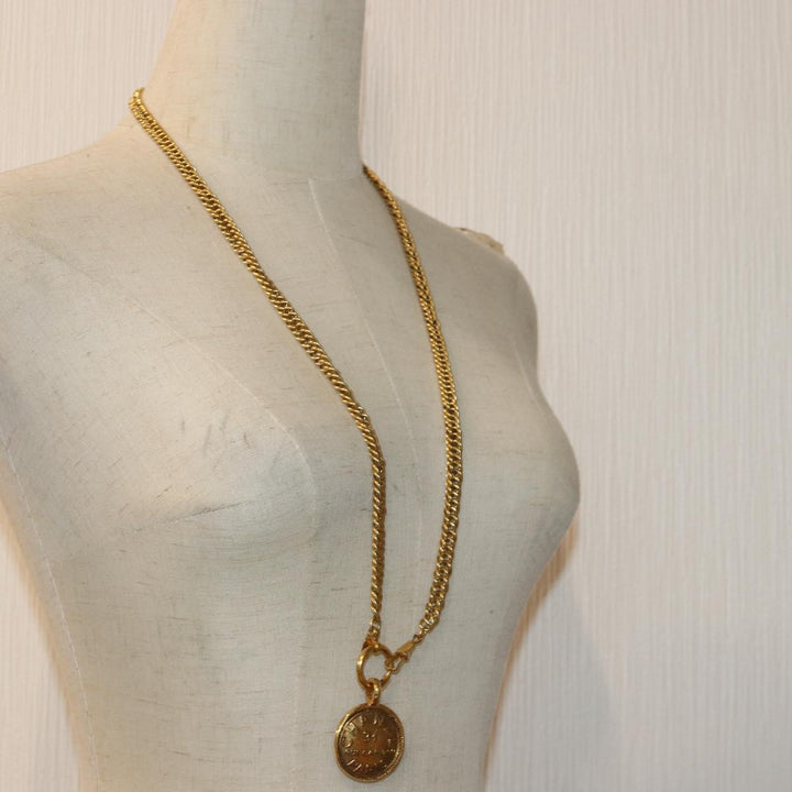 Top Quality Chanel Lucambon 31 Necklace metal Gold CC Auth yk14272
