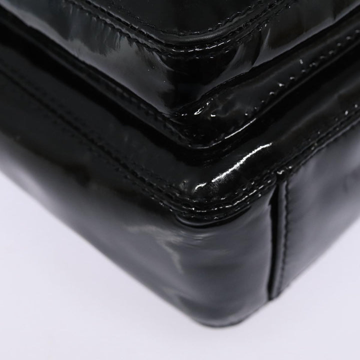 Top Quality Chanel COCO Mark Shoulder Bag Enamel Black Silver CC Auth yk14331