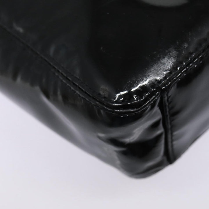 Top Quality Chanel COCO Mark Shoulder Bag Enamel Black Silver CC Auth yk14331