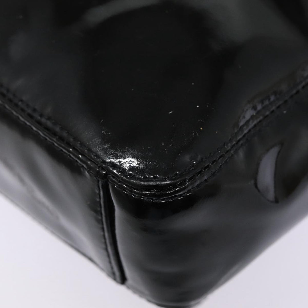 Top Quality Chanel COCO Mark Shoulder Bag Enamel Black Silver CC Auth yk14331