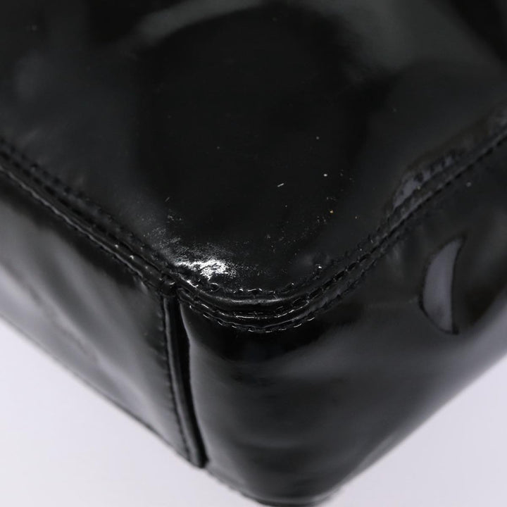 Top Quality Chanel COCO Mark Shoulder Bag Enamel Black Silver CC Auth yk14331