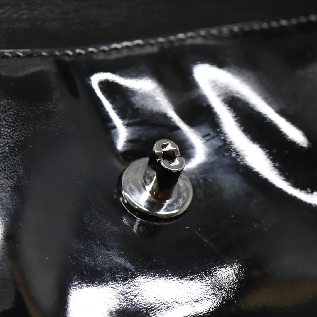 Top Quality Chanel COCO Mark Shoulder Bag Enamel Black Silver CC Auth yk14331